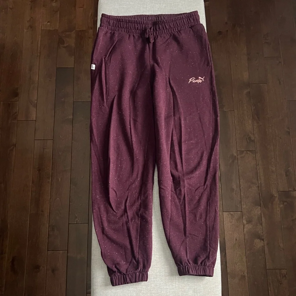Puma Women's Live In Burgundy Speckled Sweatpants - Picture 8 of 12